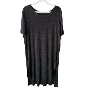 George Sparkling Silver Black Knit Top Women’s XXL Night Out Cocktail Tunic